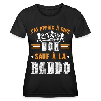 Randonnée Idée cadeau randonneur humour - T-shirt sport Femme - noir - Devant - AI Model Female 172 light (172cm)