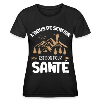 Randonnée Idée cadeau randonneur humour - T-shirt sport Femme - noir - Devant - AI Model Female 172 light (172cm)