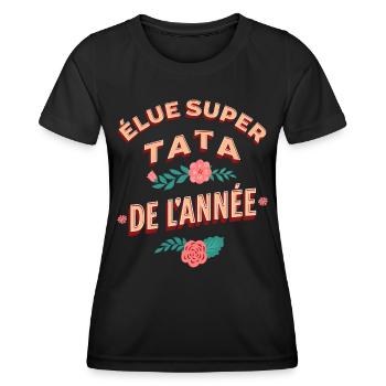 Meilleure Tata Idée Cadeau Famille Citation Humour - T-shirt sport Femme - noir - Devant - AI Model Female 172 light (172cm)
