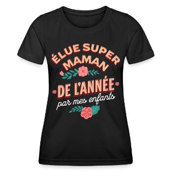 Super Maman Cadeau Mère Amour Original - T-shirt sport Femme - noir - Devant - AI Model Female 172 light (172cm)
