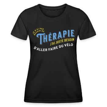 Cycliste, idée cadeau pour passionné vélo Cyclisme - T-shirt sport Femme - noir - Devant - AI Model Female 172 light (172cm)