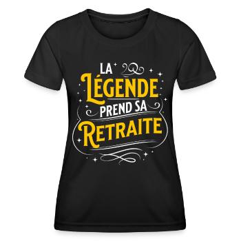 Retraite cadeau de Départ pour Retraité Carrière - T-shirt sport Femme - noir - Devant - AI Model Female 172 light (172cm)