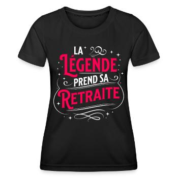 Retraite cadeau de Départ pour Retraitée Carrière - T-shirt sport Femme - noir - Devant - AI Model Female 172 light (172cm)