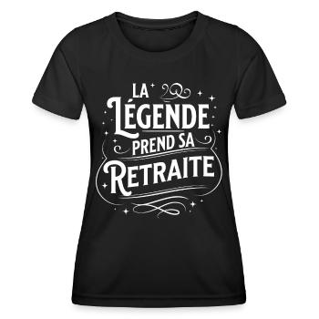 Retraite cadeau de Départ pour Retraité Carrière - T-shirt sport Femme - noir - Devant - AI Model Female 172 light (172cm)