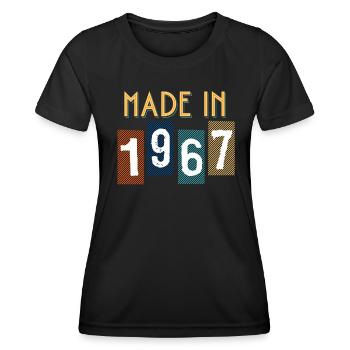 1967 Cadeau Pour Anniversaire année de Naissance - T-shirt sport Femme - noir - Devant - AI Model Female 172 light (172cm)