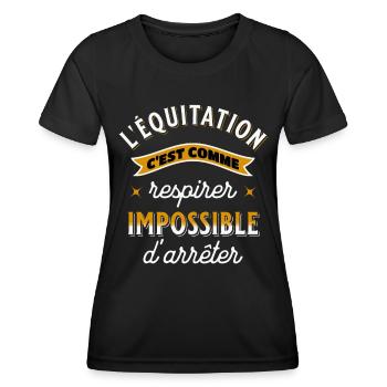 Équitation Cadeau Pour Cavalier Cheval Humour - T-shirt sport Femme - noir - Devant - AI Model Female 172 light (172cm)