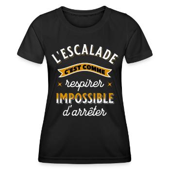 Escalade Idée Cadeau pour Sportif Grimpeur Humour - T-shirt sport Femme - noir - Devant - AI Model Female 172 light (172cm)