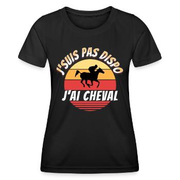 Équitation Cadeau Pour Cavalier Cheval Humour - T-shirt sport Femme - noir - Devant - AI Model Female 172 light (172cm)