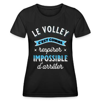Volley Ball Cadeau Drôle Rigolo Citation Sport - T-shirt sport Femme - noir - Devant - AI Model Female 172 light (172cm)