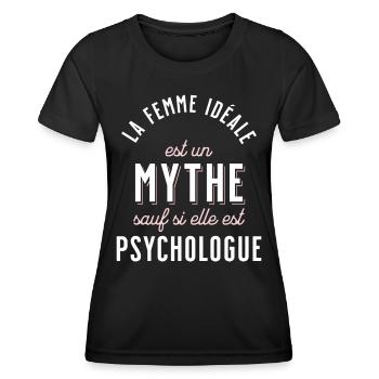 Psychologue cadeau humour psychologie Rigolo Femme - T-shirt sport Femme - noir - Devant - AI Model Female 172 light (172cm)