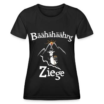 Berg - Ziege lustig geschrieben - Frauen Funktions-T-Shirt - Schwarz - Vorne - AI Model Female 172 light (172cm)