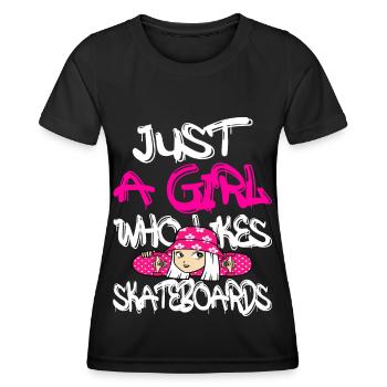 Cadeau de skateboard - T-shirt sport Femme - noir - Devant - AI Model Female 172 light (172cm)