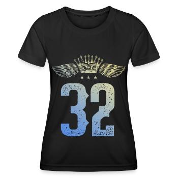 32 Couronne numérique - T-shirt sport Femme - noir - Devant - AI Model Female 172 light (172cm)