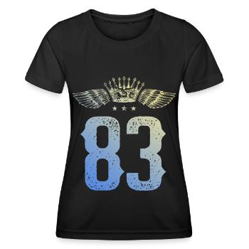 83 Number crown - Women's Functional T-Shirt - black - Front - AI Model Female 172 light (172cm)