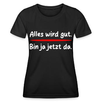 Bin ja da - Frauen Funktions-T-Shirt - Schwarz - Vorne - AI Model Female 172 light (172cm)