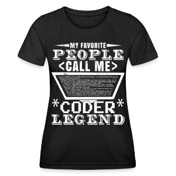 Légende du codeur - T-shirt sport Femme - noir - Devant - AI Model Female 172 light (172cm)