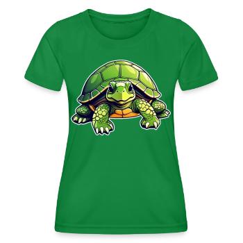 Tortue mignonne - T-shirt sport Femme - vert - Devant - AI Model Female 172 dark (172cm)
