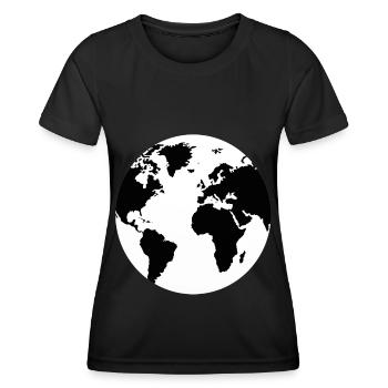 Globe monde monde voyage shirt Print Mode Outdoor - T-shirt sport Femme - noir - Devant - AI Model Female 172 light (172cm)