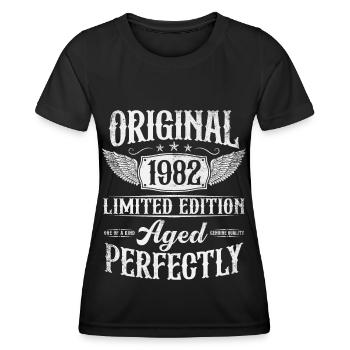 Vintage Original 1982 né Vintage Anniversaire - T-shirt sport Femme - noir - Devant - AI Model Female 172 light (172cm)