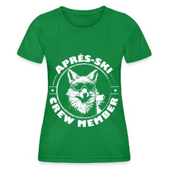 Fuchs Apres Ski Team Spruch - Frauen Funktions-T-Shirt - Kelly Green - Vorne - AI Model Female 172 dark (172cm)