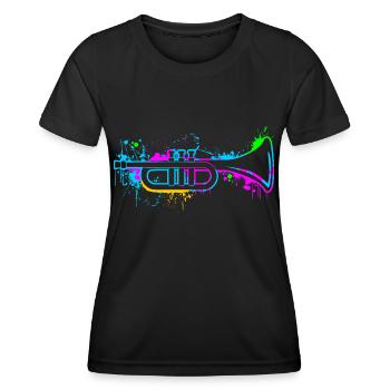 Trompete - Frauen Funktions-T-Shirt - Schwarz - Vorne - AI Model Female 172 light (172cm)