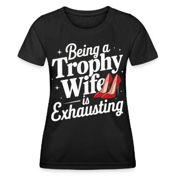Frau Ehefrau Partnerin Familie Verheiratet - Frauen Funktions-T-Shirt - Schwarz - Vorne - AI Model Female 172 light (172cm)