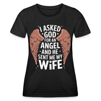 Frau Ehefrau Partnerin Familie Verheiratet - Frauen Funktions-T-Shirt - Schwarz - Vorne - AI Model Female 172 light (172cm)