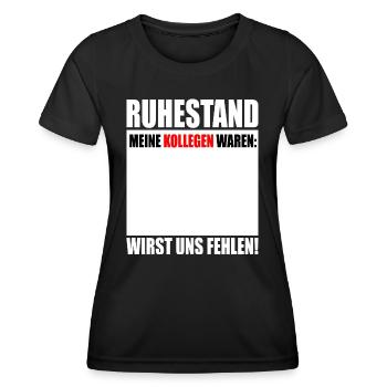 Rente Ruhestand Rentner - Frauen Funktions-T-Shirt - Schwarz - Vorne - AI Model Female 172 light (172cm)