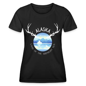 Alaska - Land of the Midnight Sun - Frauen Funktions-T-Shirt - Schwarz - Vorne - AI Model Female 172 light (172cm)