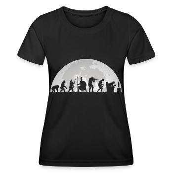 Gamer Minuit Pleine Lune Evolution Gaming - T-shirt sport Femme - noir - Devant - AI Model Female 172 light (172cm)