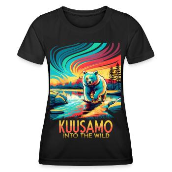 Kuusamo Finland Into The Wild - Women's Functional T-Shirt - black - Front - AI Model Female 172 light (172cm)
