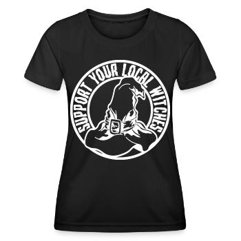 Halloween Costume Gift For Her & Him - Witch Hat - Women's Functional T-Shirt - black - Front - AI Model Female 172 light (172cm)