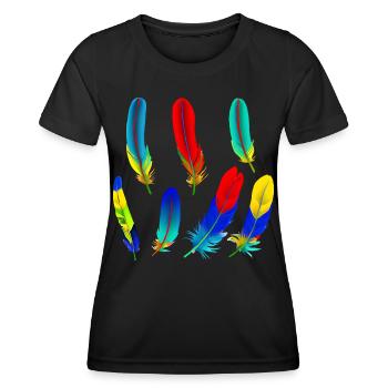 Plumes de perroquet - T-shirt sport Femme - noir - Devant - AI Model Female 172 light (172cm)