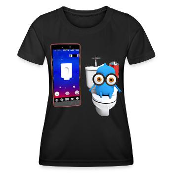 Wassertropfen auf der Toilette - Frauen Funktions-T-Shirt - Schwarz - Vorne - AI Model Female 172 light (172cm)