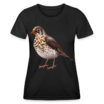 Grive oiseau - T-shirt sport Femme - noir - Devant - AI Model Female 172 light (172cm)