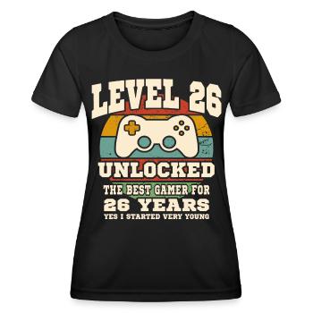 Level 26 unlocked - 26th anniversary - Women's Functional T-Shirt - black - Front - AI Model Female 172 light (172cm)