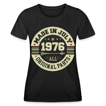 Cadeau d'anniversaire de juillet 1976 1976 que j'ai fait en juillet - T-shirt sport Femme - noir - Devant - AI Model Female 172 light (172cm)