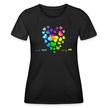 épouser des fiançailles de mariage - T-shirt sport Femme - noir - Devant - AI Model Female 172 light (172cm)