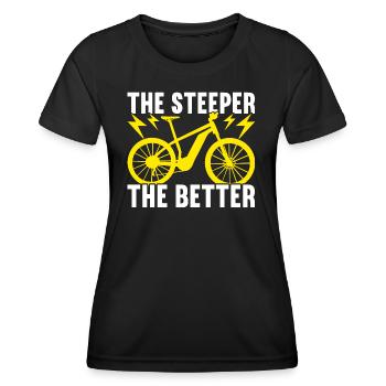 E-Bike Electric Bike - Women's Functional T-Shirt - black - Front - AI Model Female 172 light (172cm)