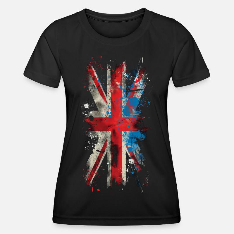 Grunge Union Jack - Women's Functional T-Shirt - black