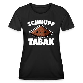Schnupftabak Priis Schnupftabak Dose - Frauen Funktions-T-Shirt - Schwarz - Vorne - AI Model Female 172 light (172cm)