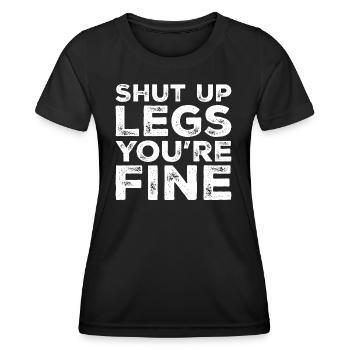 Shut Up Legs You're Fine Funny Runner Running - T-shirt sport Femme - noir - Devant - AI Model Female 172 light (172cm)