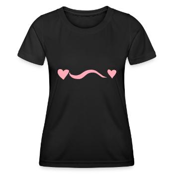 rosa linie zwei herzen rosa herz - Frauen Funktions-T-Shirt - Schwarz - Vorne - AI Model Female 172 light (172cm)