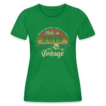 2019 Anniversaire Né En 2019 Édition Limitée - T-shirt sport Femme - vert - Devant - AI Model Female 172 dark (172cm)