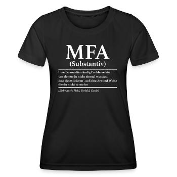 MFA Medizinische Fachangestellte - Frauen Funktions-T-Shirt - Schwarz - Vorne - AI Model Female 172 light (172cm)