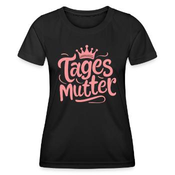 Tagesmutter Danke Liebe Anerkennung Herz - Frauen Funktions-T-Shirt - Schwarz - Vorne - AI Model Female 172 light (172cm)