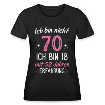 70. Geburtstag Lustig 70 Jahre Geburtstagsgeschenk - Frauen Funktions-T-Shirt - Schwarz - Vorne - AI Model Female 172 light (172cm)