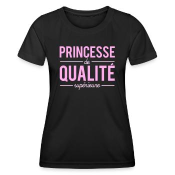 Princesse De Qualité Supérieure Chieuse Humour - T-shirt sport Femme - noir - Devant - AI Model Female 172 light (172cm)