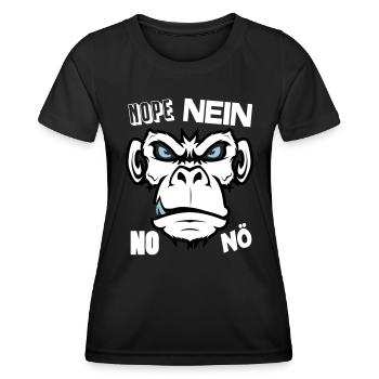 Nope No Nö Nein Ich will nicht Ich mache das nicht - Frauen Funktions-T-Shirt - Schwarz - Vorne - AI Model Female 172 light (172cm)