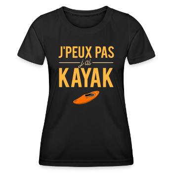 J'peux pas j'ai kayak humour kayakiste - T-shirt sport Femme - noir - Devant - AI Model Female 172 light (172cm)